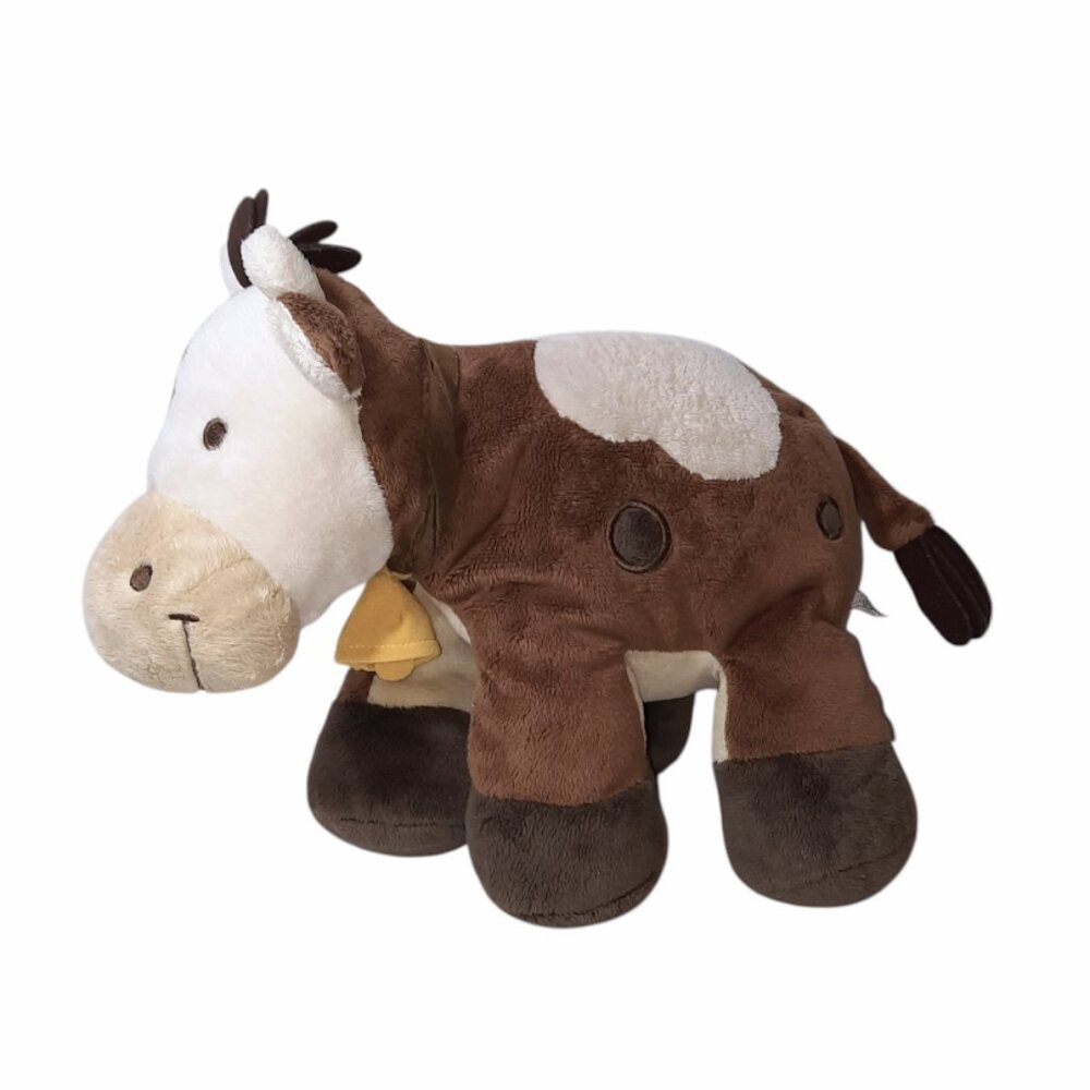 Koala Baby Brown Cow Rattle Crinkle Lovey Plush Stuffed Toy 11"
